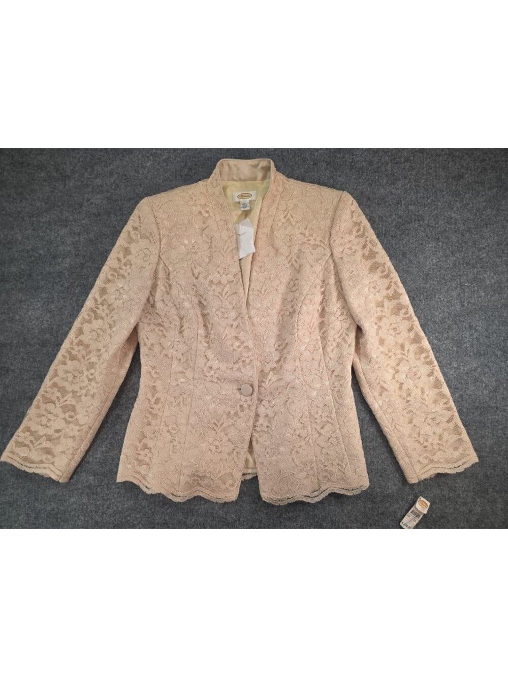 NWT Talbots Women’s Cream Tan Floral Lace Blazer Jacket Size 10 Retail $238
